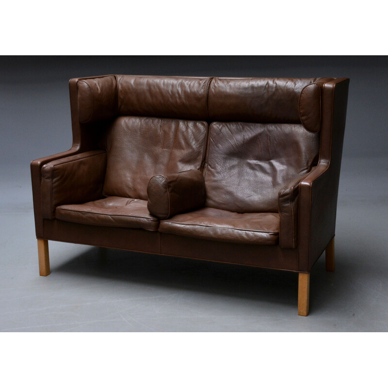 Vintage sofa model 2192 in brown leather by Borge Mogensen