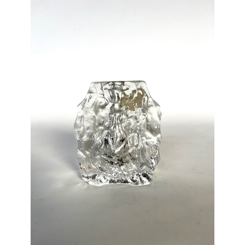 Jarrón de cristal vintage de Georgshütte, años 50