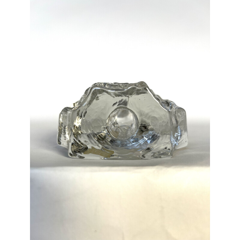 Jarrón de cristal vintage de Georgshütte, años 50