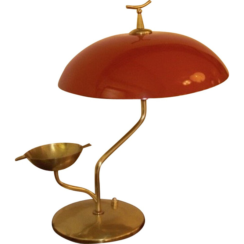Lampe italienne en laiton avec cendrier - 1950
