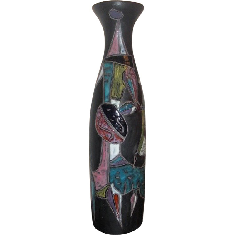 Vase multicolore en céramique de Marcello Fantoni - 1950 
