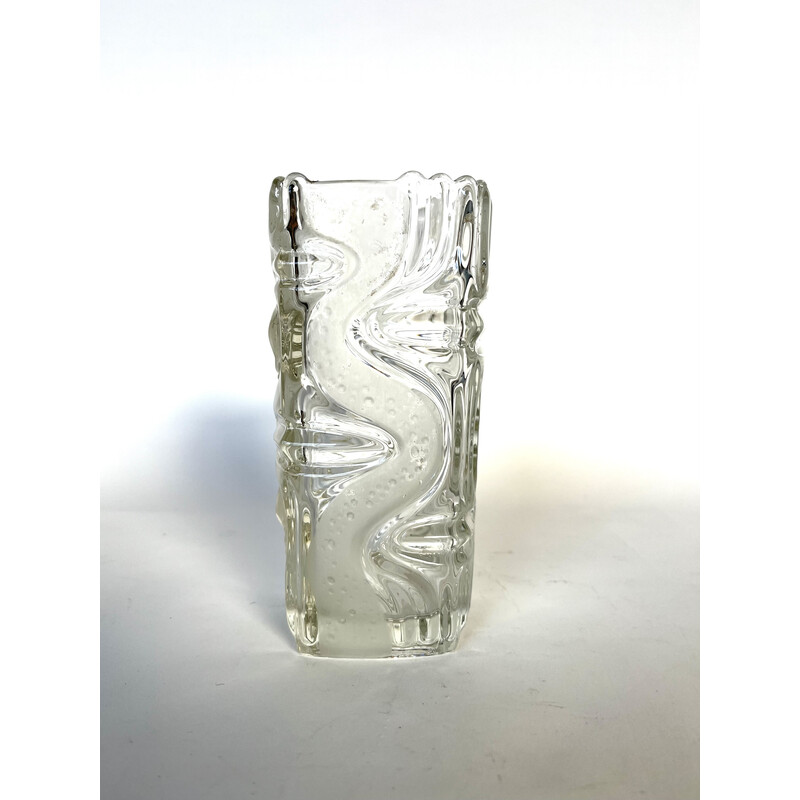 Vase aus mattiertem Glas, 1960er Jahre