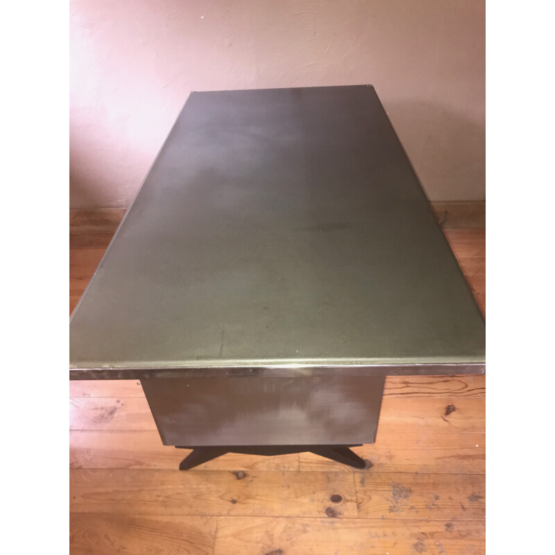 Vintage industrial metal desk, 1950