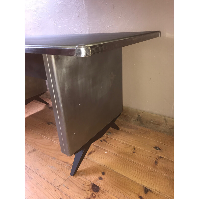 Vintage industrial metal desk, 1950