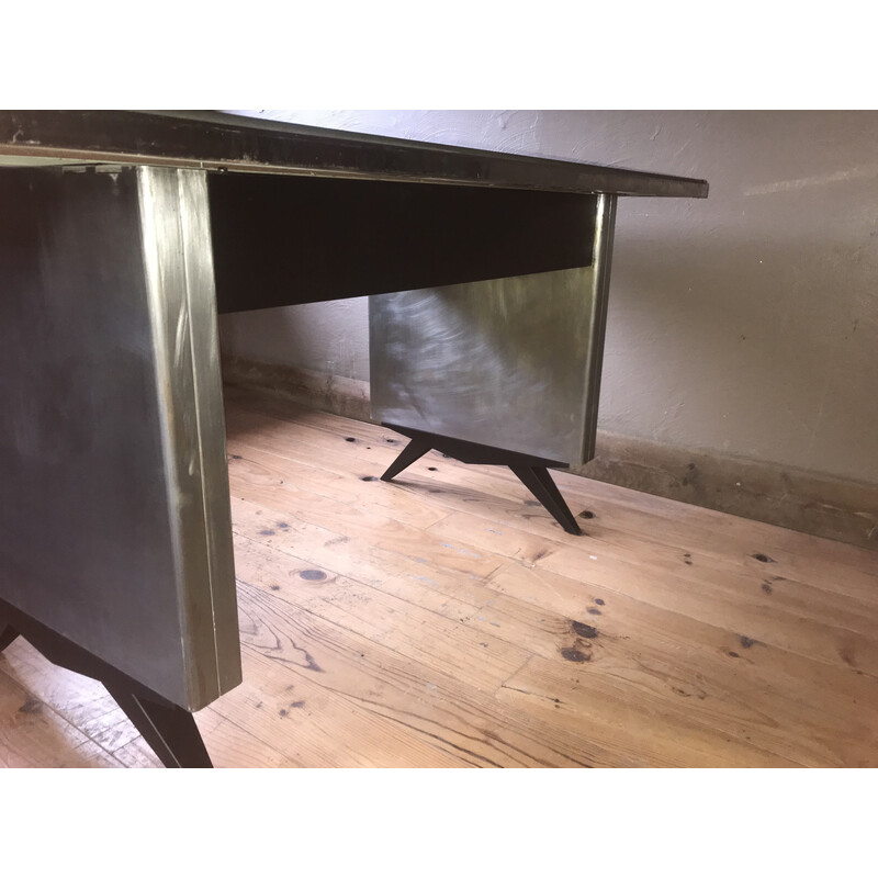 Vintage industrial metal desk, 1950