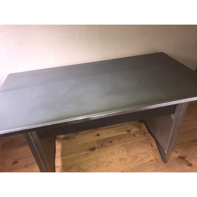 Vintage industrial metal desk, 1950