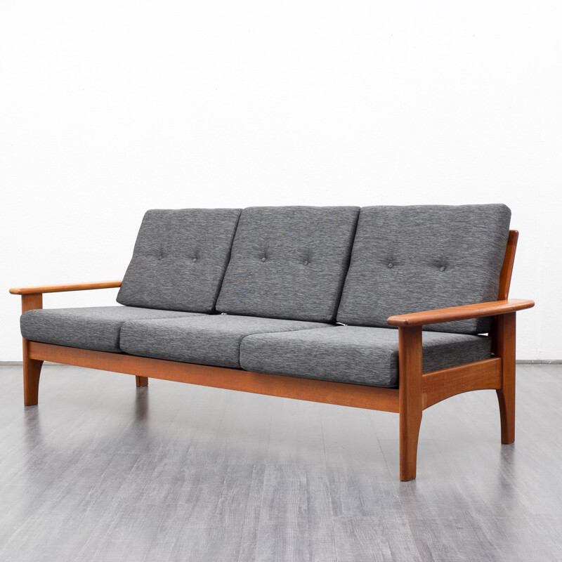 Scandinavian 3 seater sofa in teak - 1960s