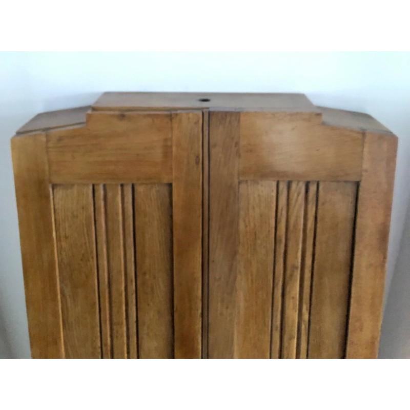 English vintage Pub Dartboard cabinet in solid oakwood, 1940s