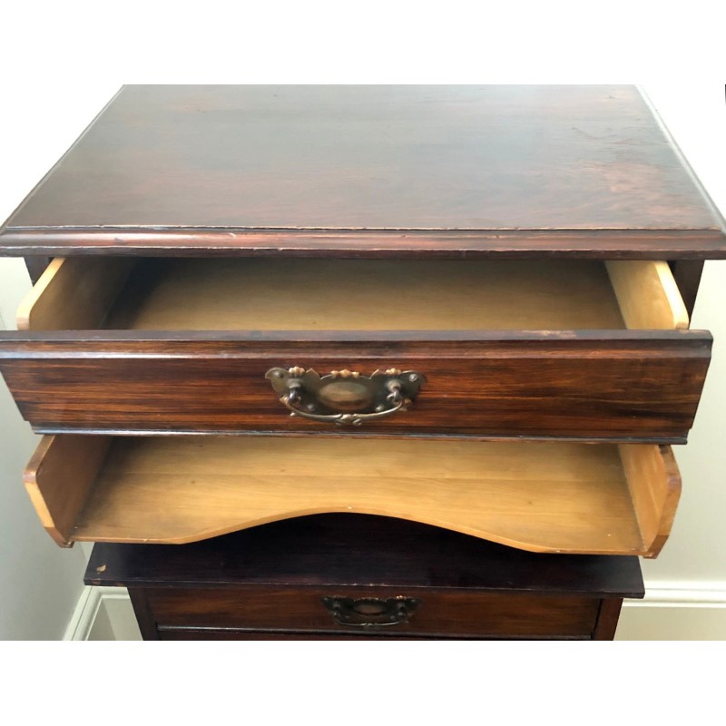 Vintage Edwardian 5 drawer sheet music and file cabinet