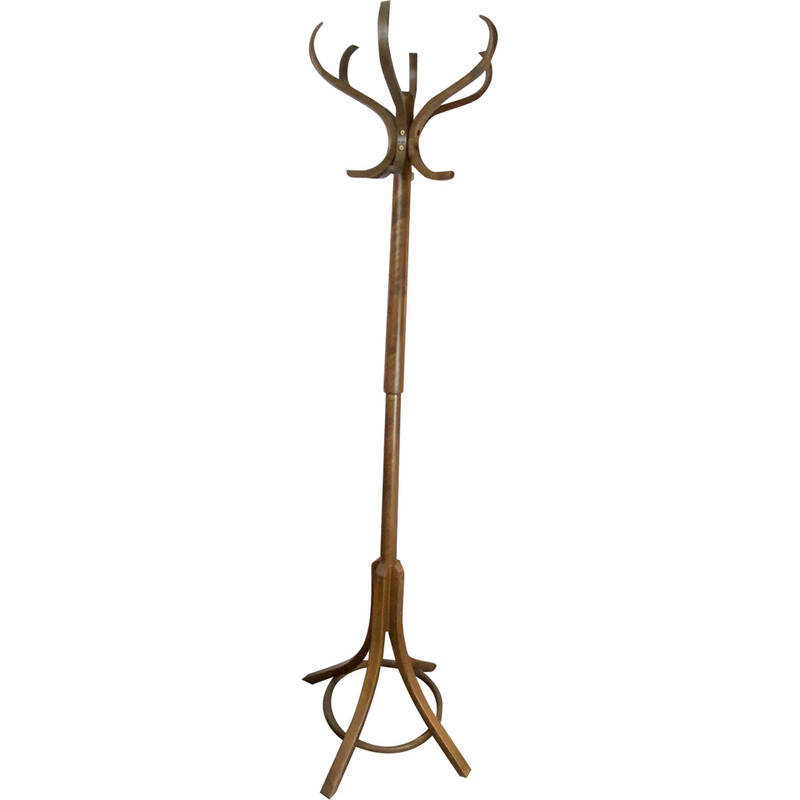 Vintage Baumann bentwood swivel parrot coat rack, 1960