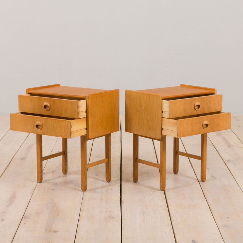 Pair of Scandinavian vintage oakwood night stands by Talgo Mobler, Norway 1960s