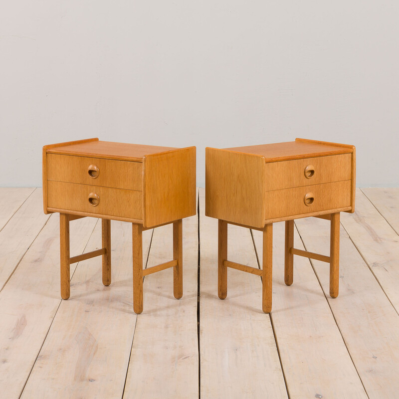 Pair of Scandinavian vintage oakwood night stands by Talgo Mobler, Norway 1960s