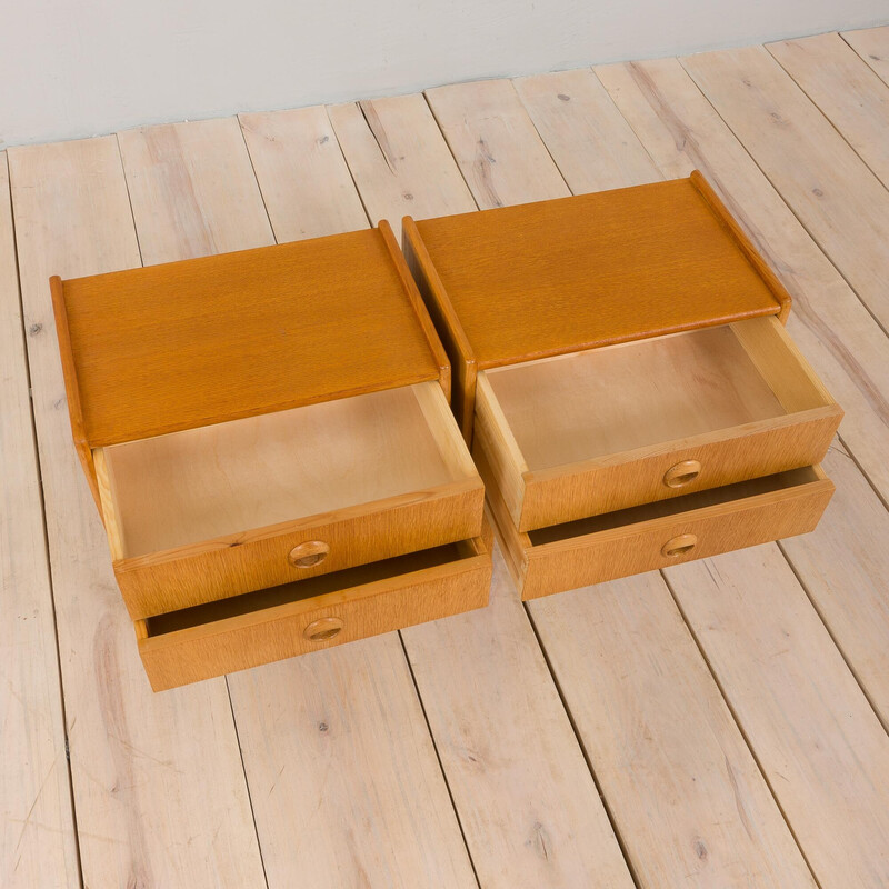 Pair of Scandinavian vintage oakwood night stands by Talgo Mobler, Norway 1960s