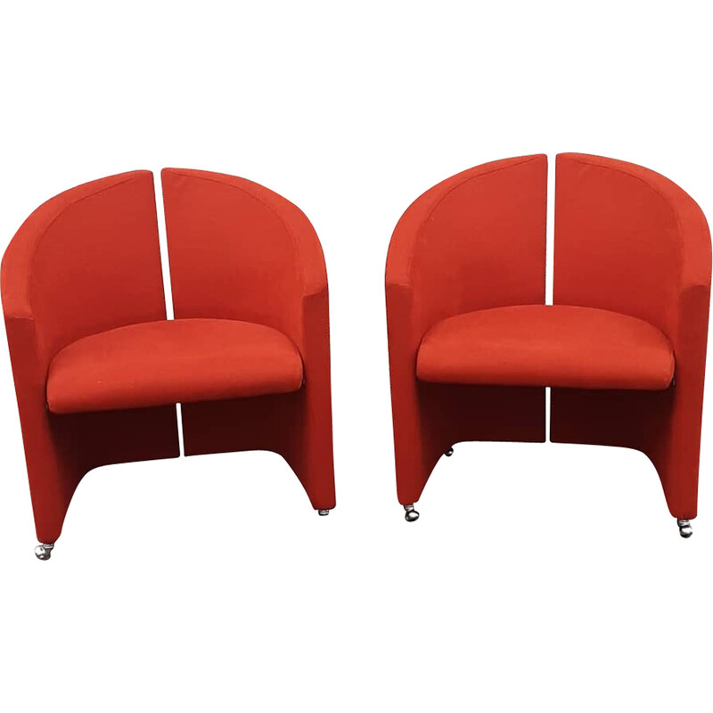 Pair of vintage Yonkers armchairs by Giovanni Offredi for Saporiti Italia, 1980