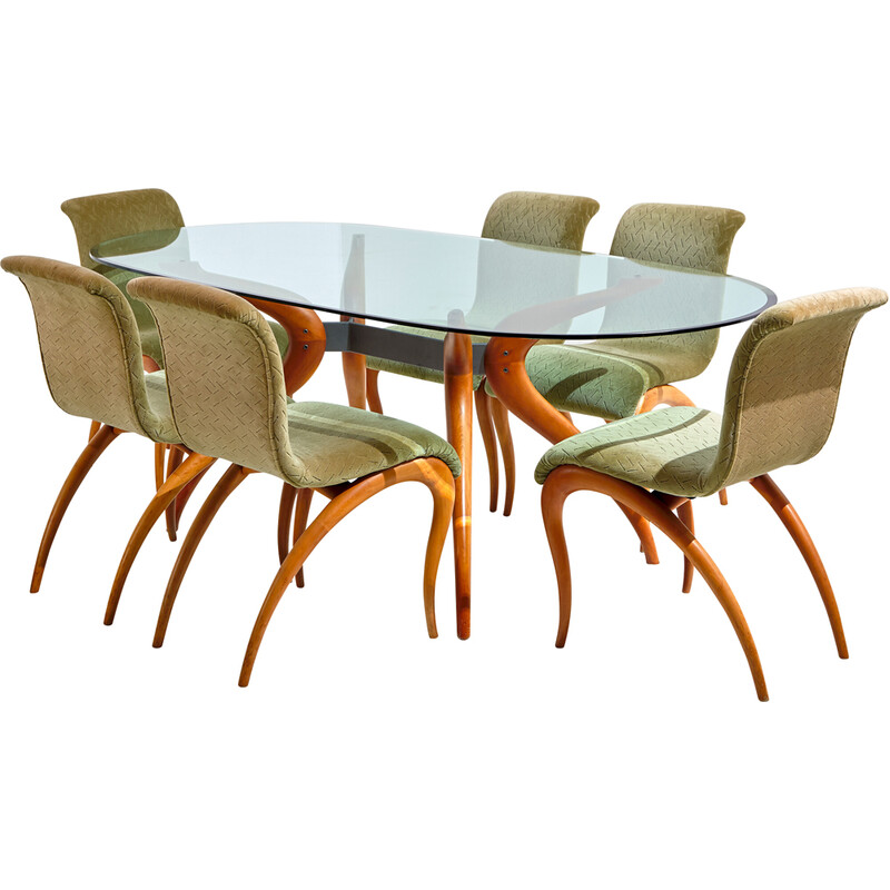 Italian vintage dining set by Maurizio Marconato and Terry Zappa for Porada