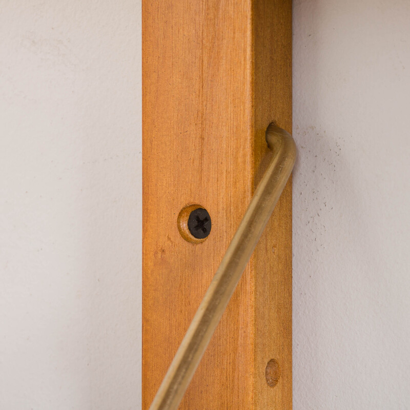 Parete attrezzata vintage danese in legno di quercia con sistema a 6 ripiani modulari