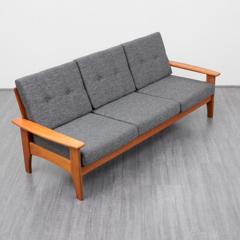 Scandinavian 3 seater sofa in teak - 1960s