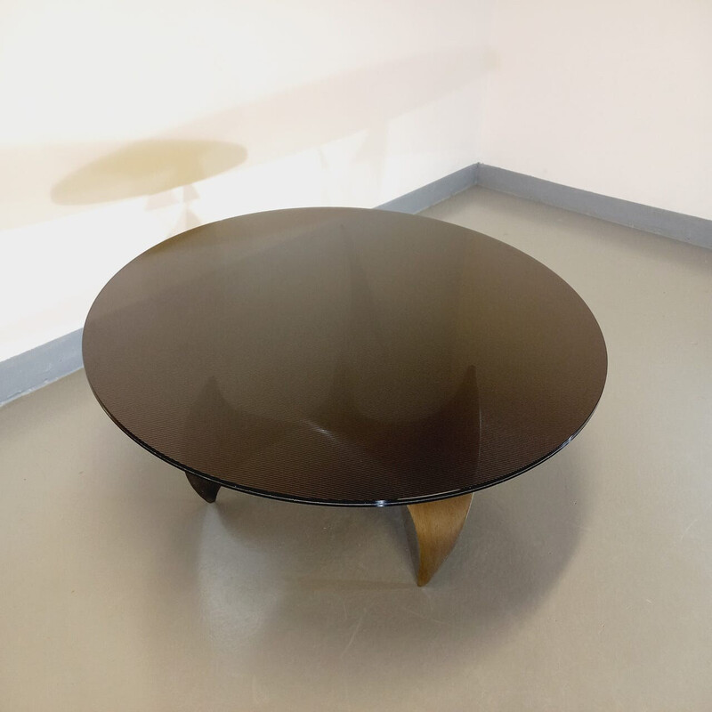 Mesa de café Vintage Propeller em aço e vidro fumado por Knut Hesterberg para Ronald Schmitt, 1960