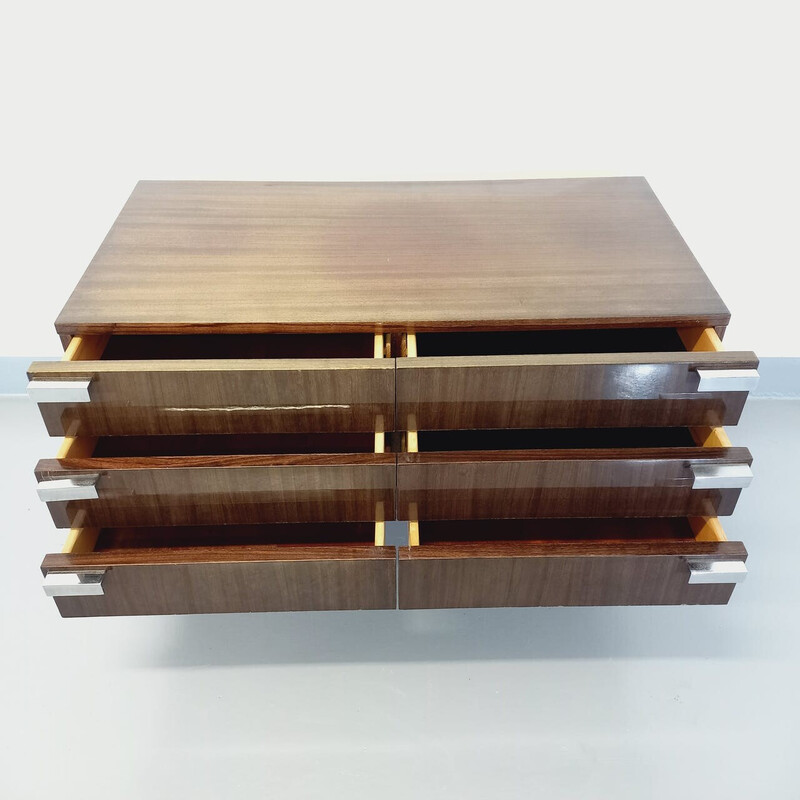 Vintage wood and chrome sideboard, 1960-1970