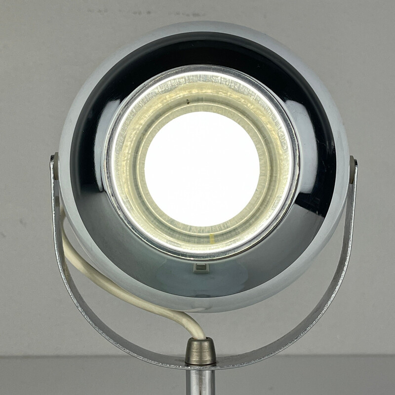 Mid-eeuwse witte bureaulamp Eyeball, Italië 1960