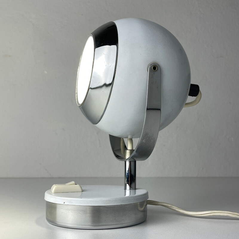 Weiße Schreibtischlampe aus der Mitte des Jahrhunderts Eyeball, Italien 1960er