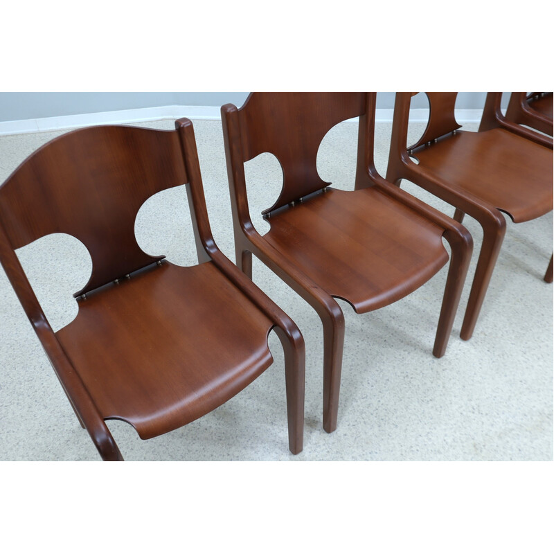 Set of 6 vintage dining chairs by Augusto Savini for Pozzi, 1960s