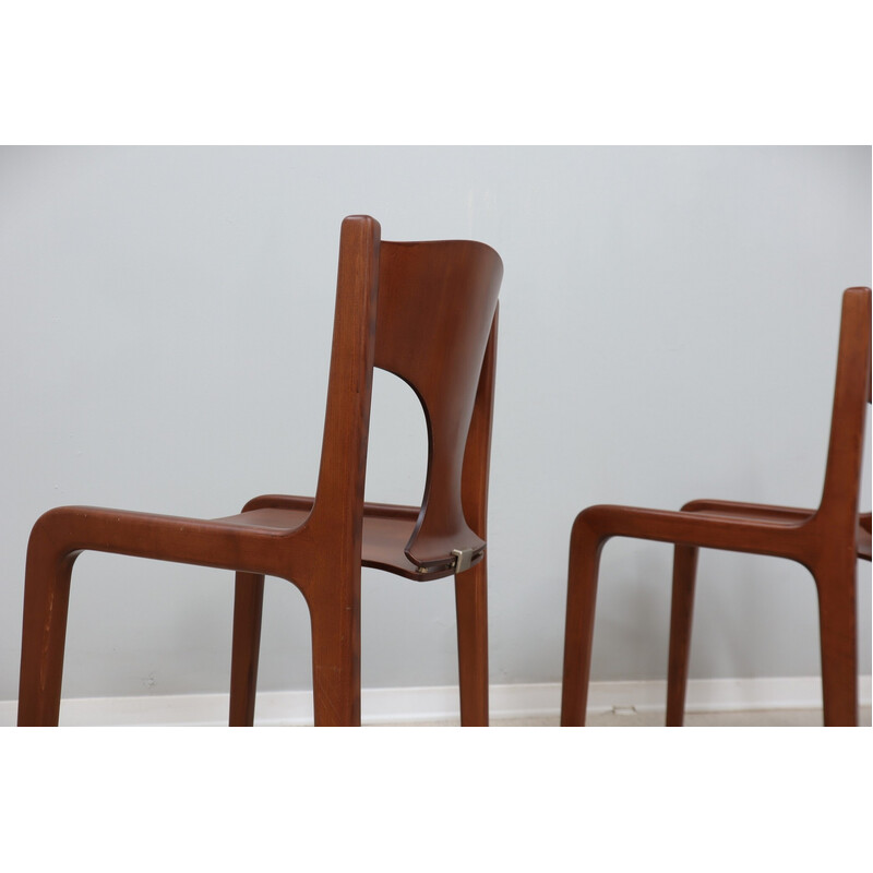 Conjunto de 6 cadeiras de jantar vintage de Augusto Savini para Pozzi, década de 1960