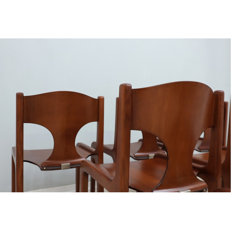 Set of 6 vintage dining chairs by Augusto Savini for Pozzi, 1960s