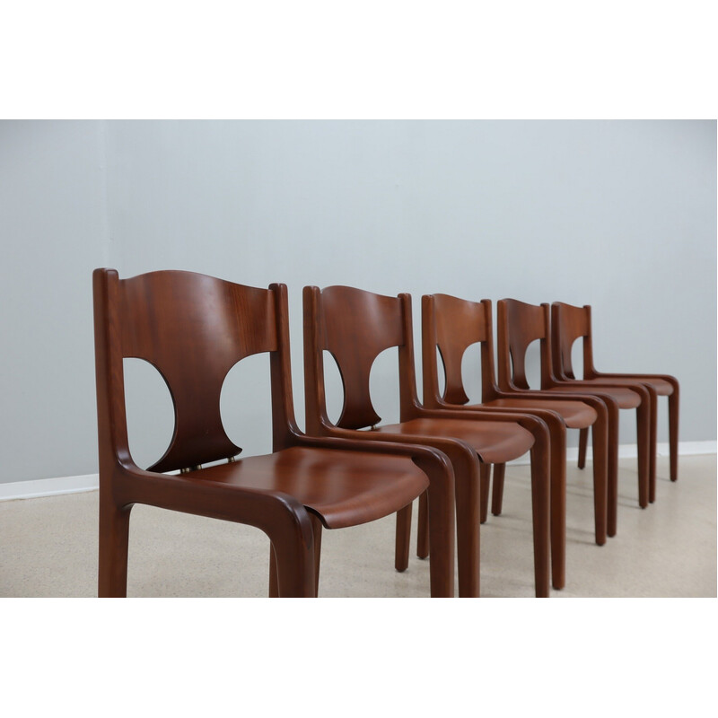 Ensemble de 6 chaises vintage par Augusto Savini pour Pozzi, 1960
