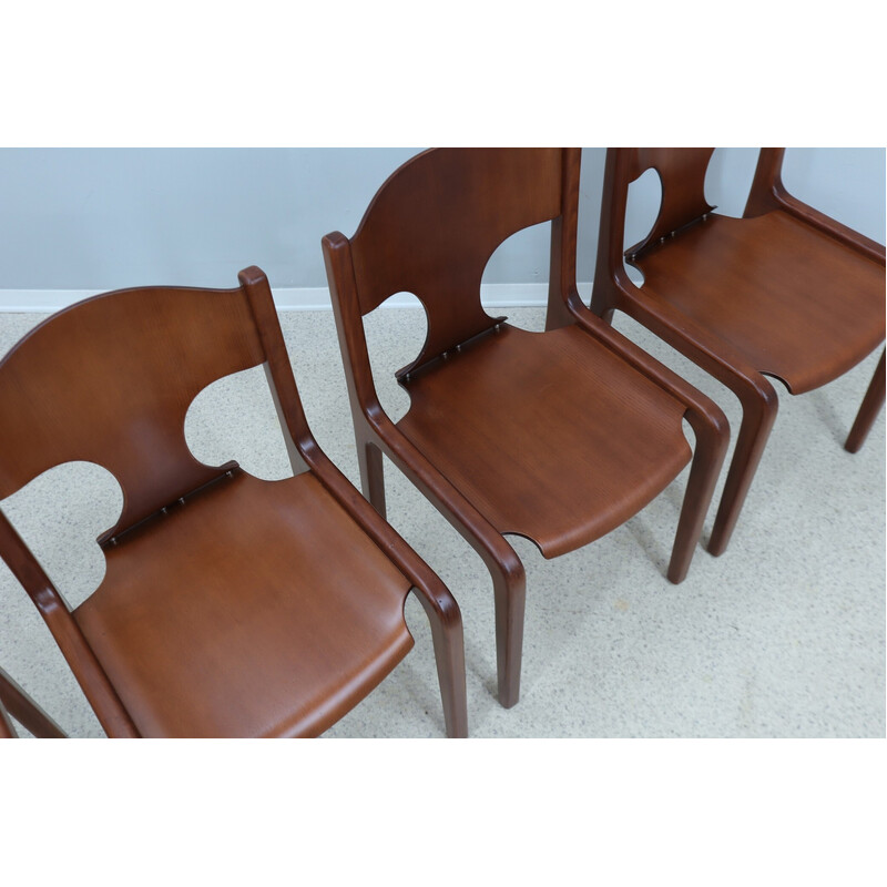 Set of 6 vintage dining chairs by Augusto Savini for Pozzi, 1960s