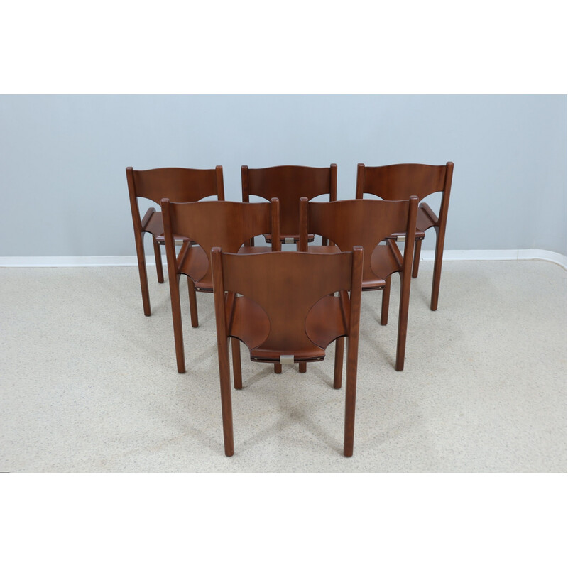 Set of 6 vintage dining chairs by Augusto Savini for Pozzi, 1960s
