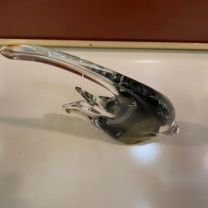 Sculpture vintage en verre de Murano représentant un poisson tropical par Seguso, 1980
