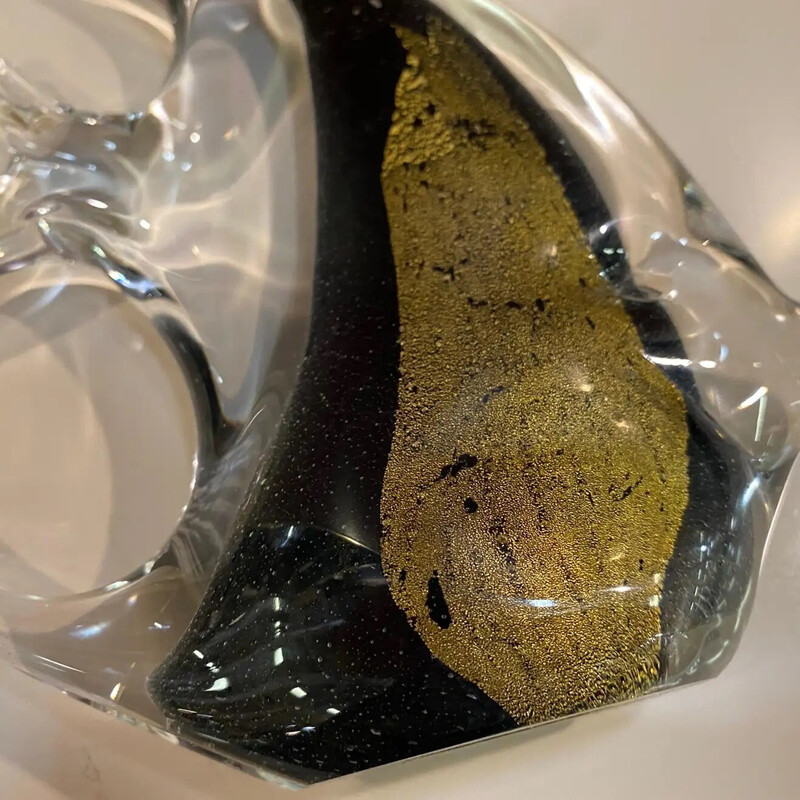 Sculpture vintage en verre de Murano représentant un poisson tropical par Seguso, 1980