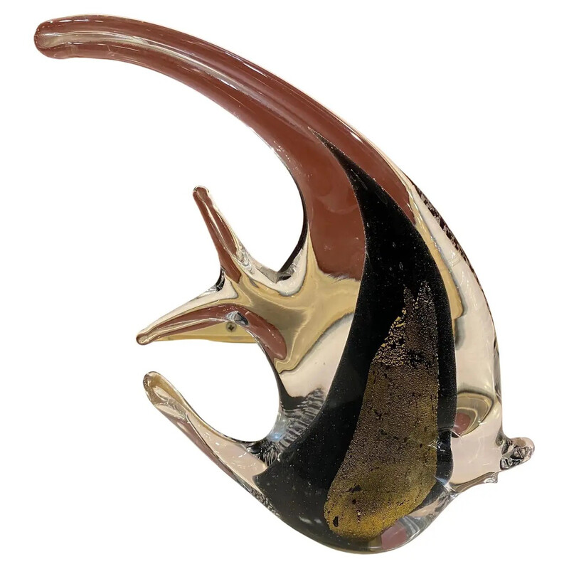 Vintage Murano glass sculpture of tropical fish by Seguso, 1980s