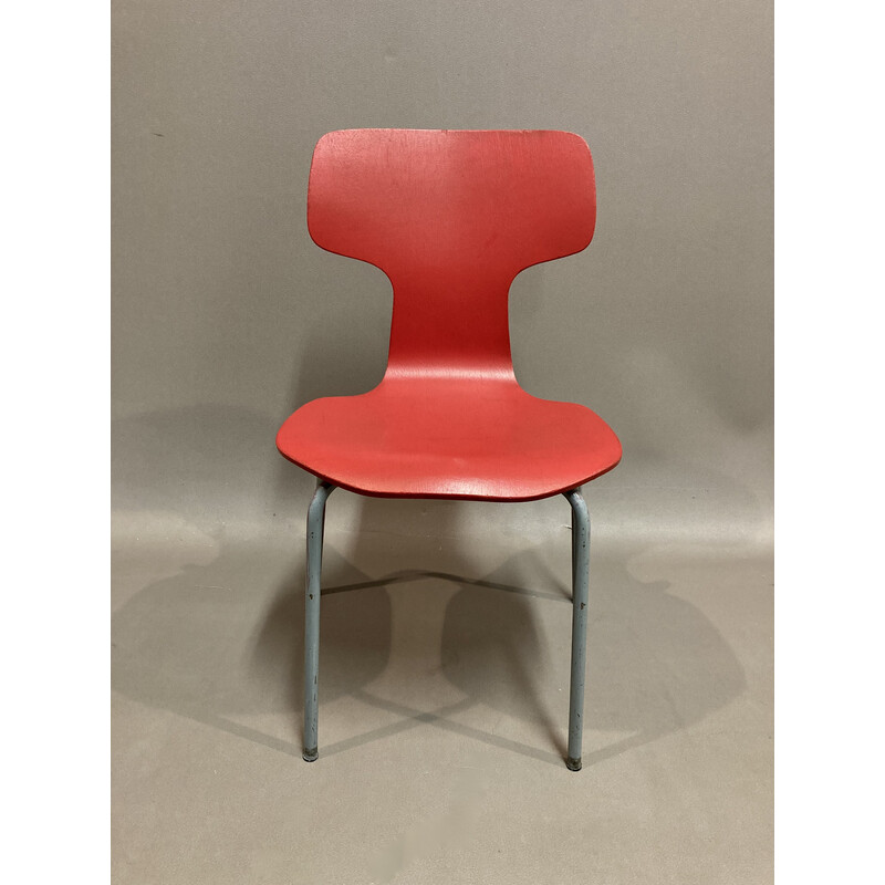 Set of 6 vintage children's chairs by Arne Jacobsen for Fritz Hansen, 1960