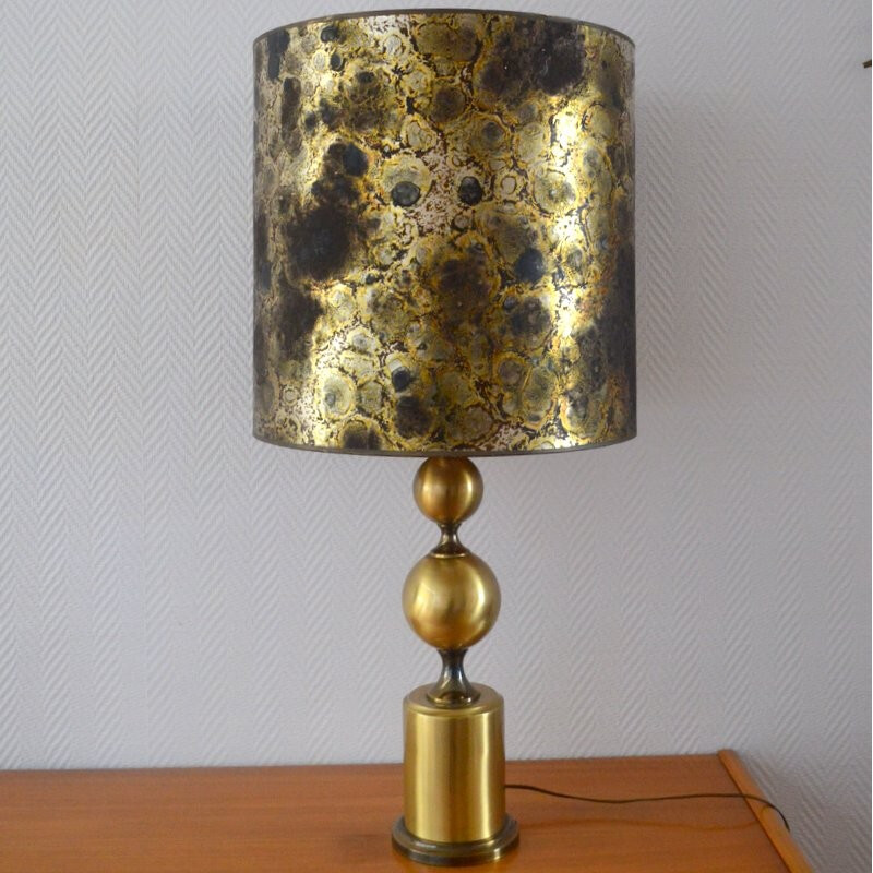 Lampe vintage dorée en laiton - 1960