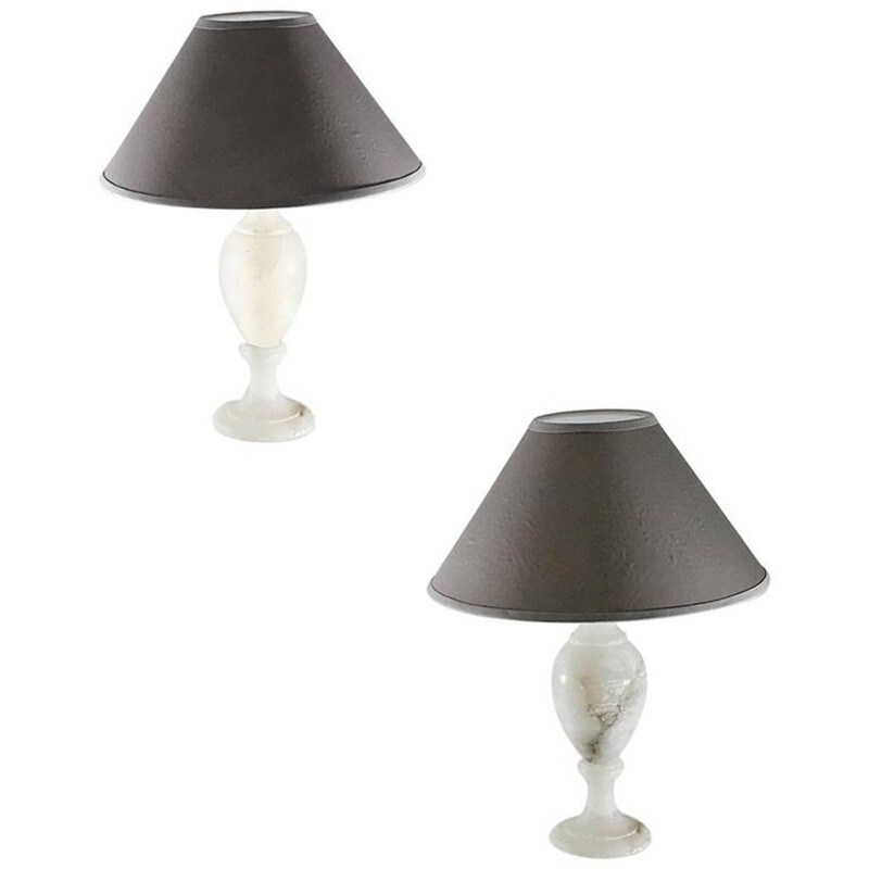 Pair of Alabaster Table Lamps - 1960s
