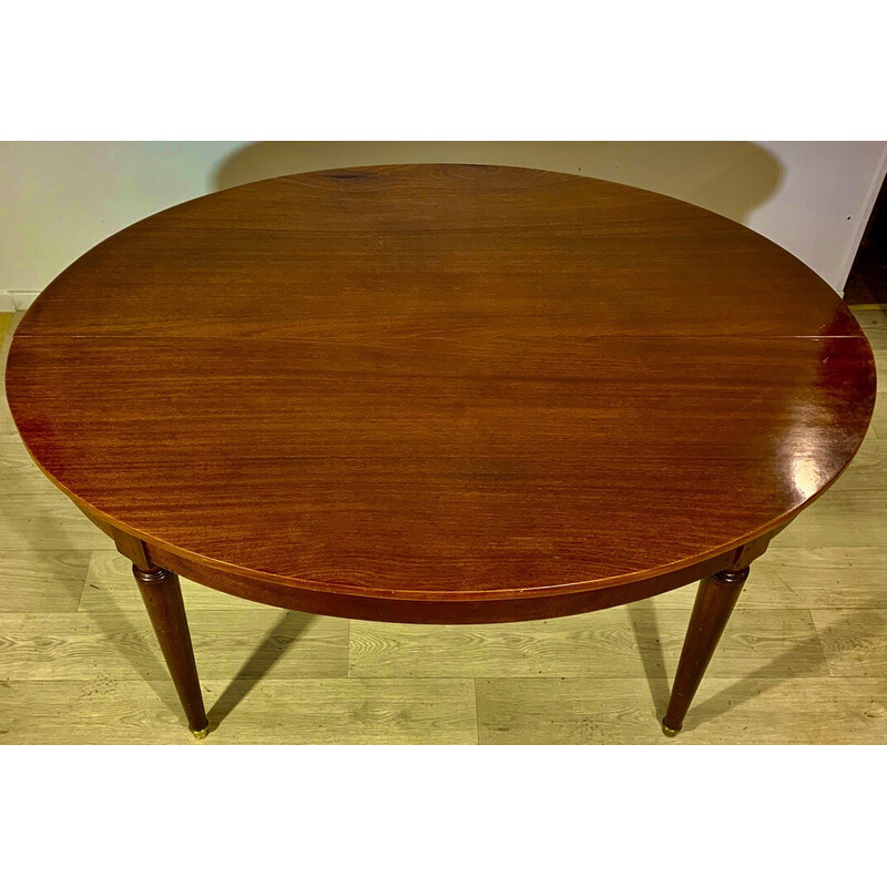 Vintage mahogany oval table with 3 extensions