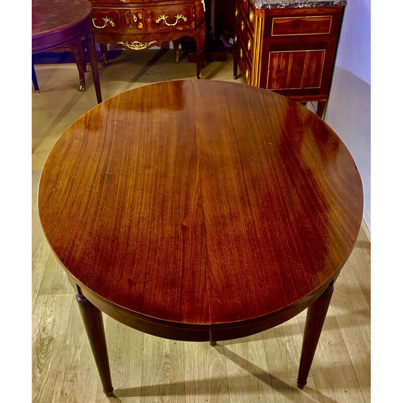 Vintage mahogany oval table with 3 extensions