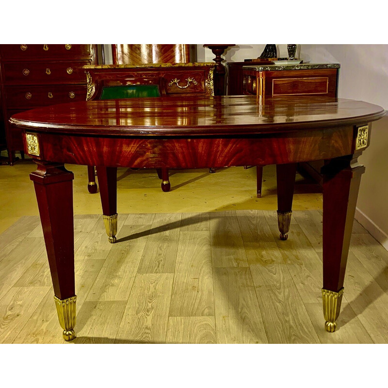 Vintage Art Nouveau oval mahogany table, 1920