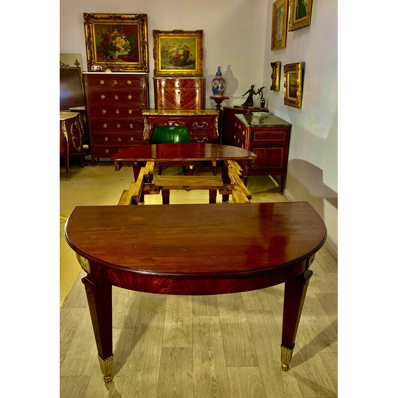 Table ovale vintage Art Nouveau en acajou, 1920