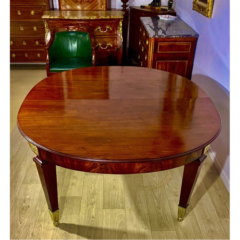 Vintage Art Nouveau oval mahogany table, 1920