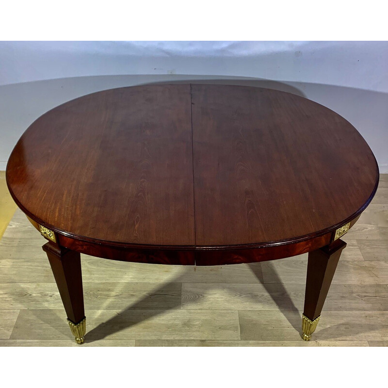 Vintage Art Nouveau oval mahogany table, 1920