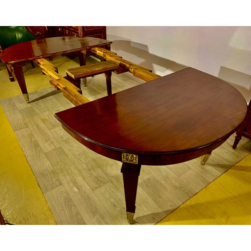 Vintage Art Nouveau oval mahogany table, 1920