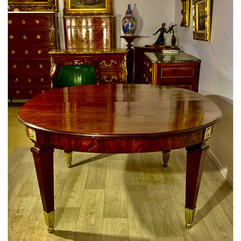 Vintage Art Nouveau oval mahogany table, 1920