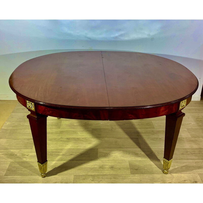 Vintage Art Nouveau oval mahogany table, 1920