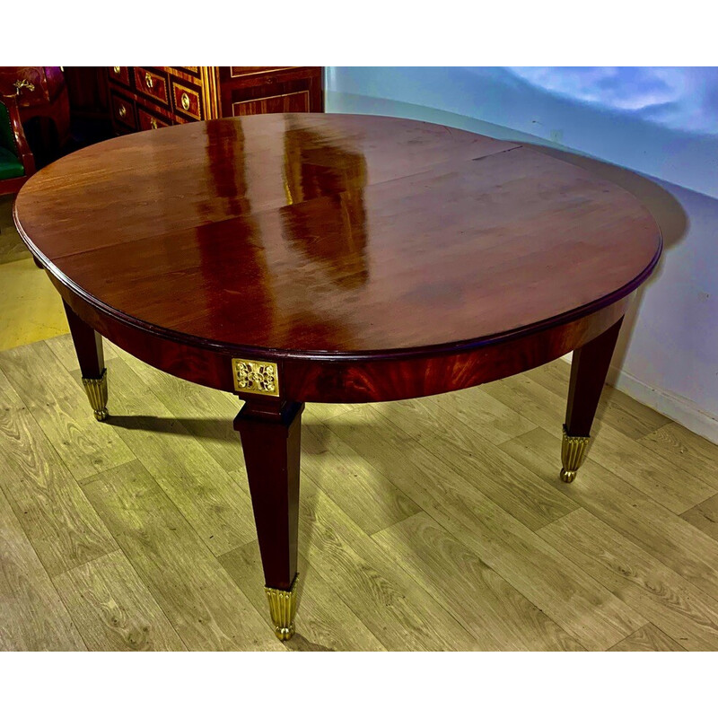 Vintage Art Nouveau oval mahogany table, 1920