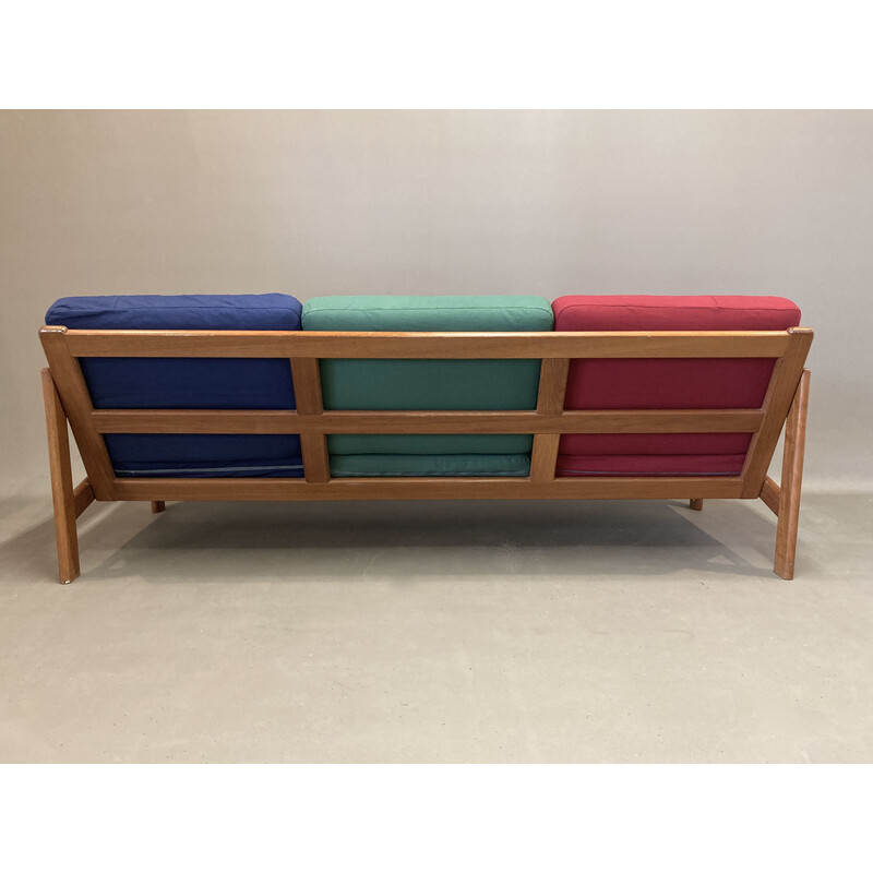 Scandinavian vintage 3 seater sofa in colors, 1950