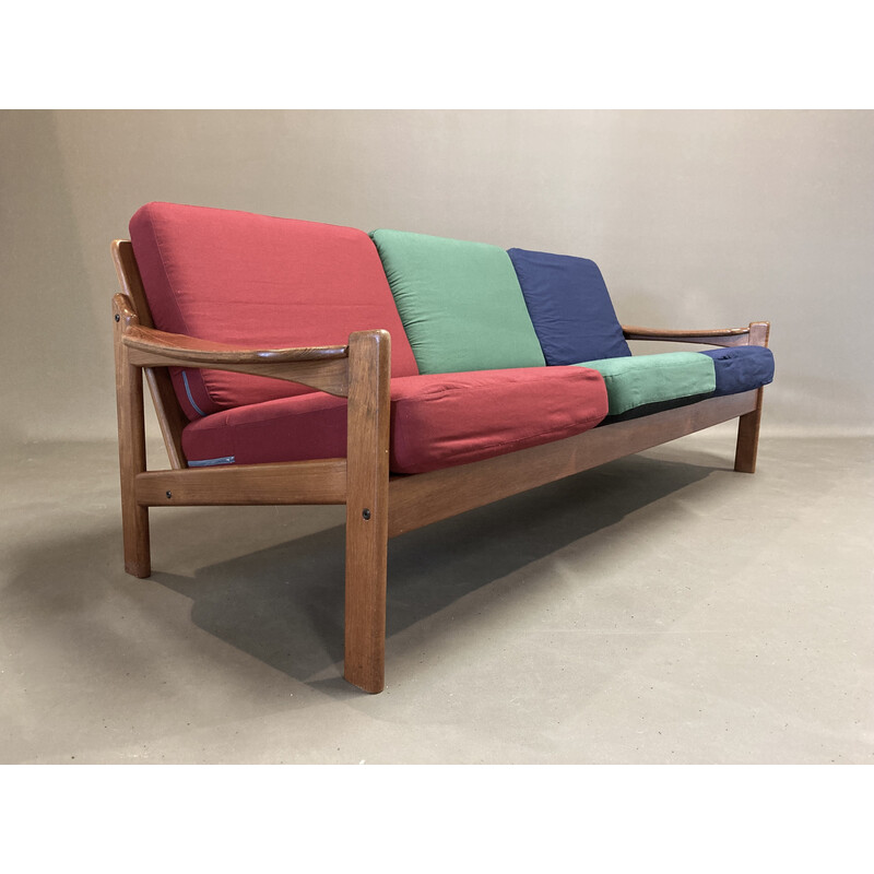 Divano scandinavo a 3 posti a colori, 1950