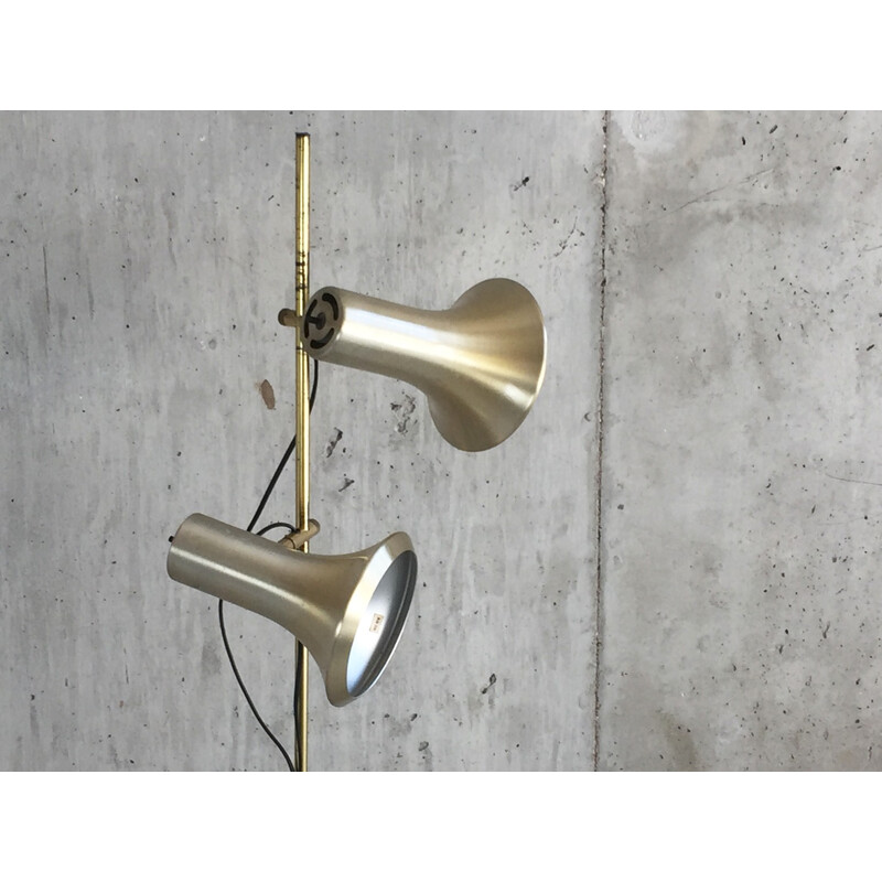 Vintage Brass Finished Spotlight Floor Lamp - 1970s